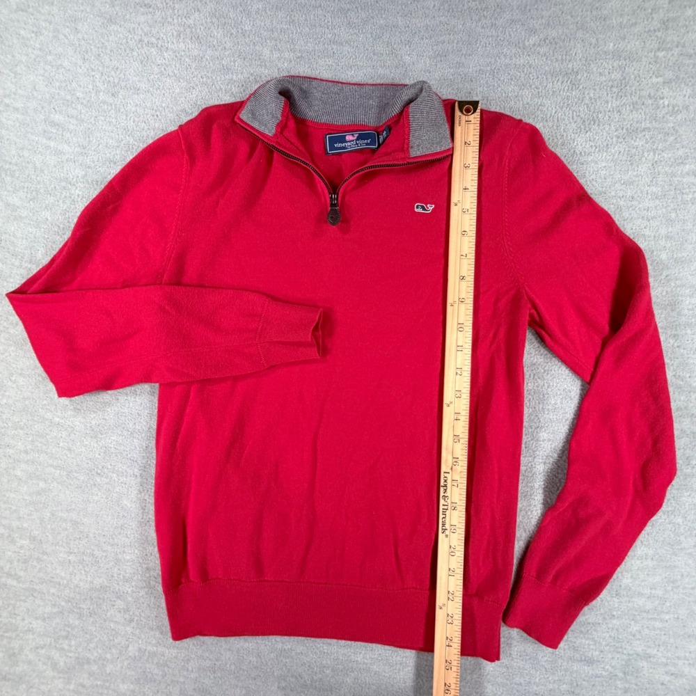 Lot 2 Vineyard Vines Quarter Zip Sweater boys teen XL 18 blue red preppy golf - Picture 10 of 11